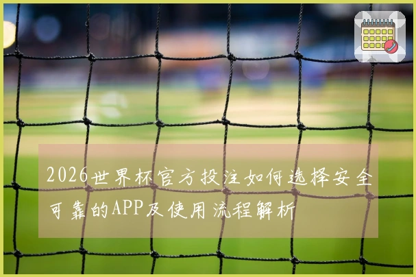 2026世界杯官方投注如何选择安全可靠的APP及使用流程解析